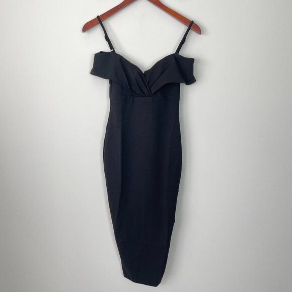 Nookie Revolve Phoenix Off The Shoulder Sweetheart Neckline Midi Dress Black XS - Picture 3 of 10